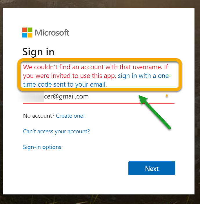 Adding a GMail guest user to Microsoft Teams using passcode