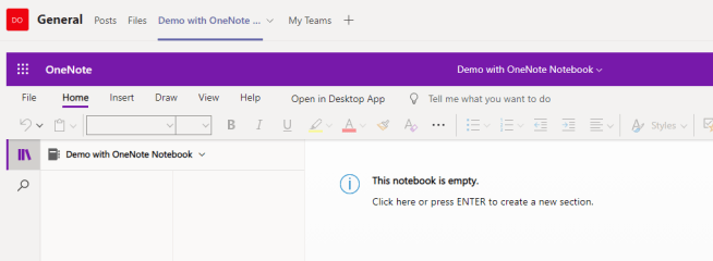 How to: create and add a OneNote tab to your Microsoft Teams team ...
