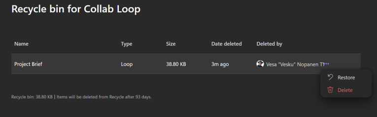 Loop Cannot Delete Workspace How to work with Loop Workspaces in Teams Channels – Vesa Nopanen ...